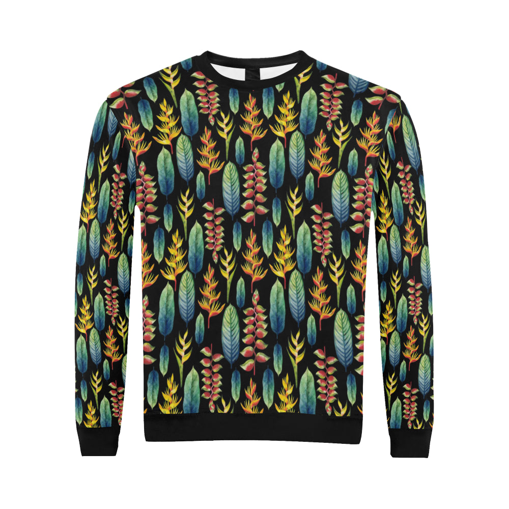 Heliconia Pattern Print Design HL03 Men Long Sleeve Sweatshirt