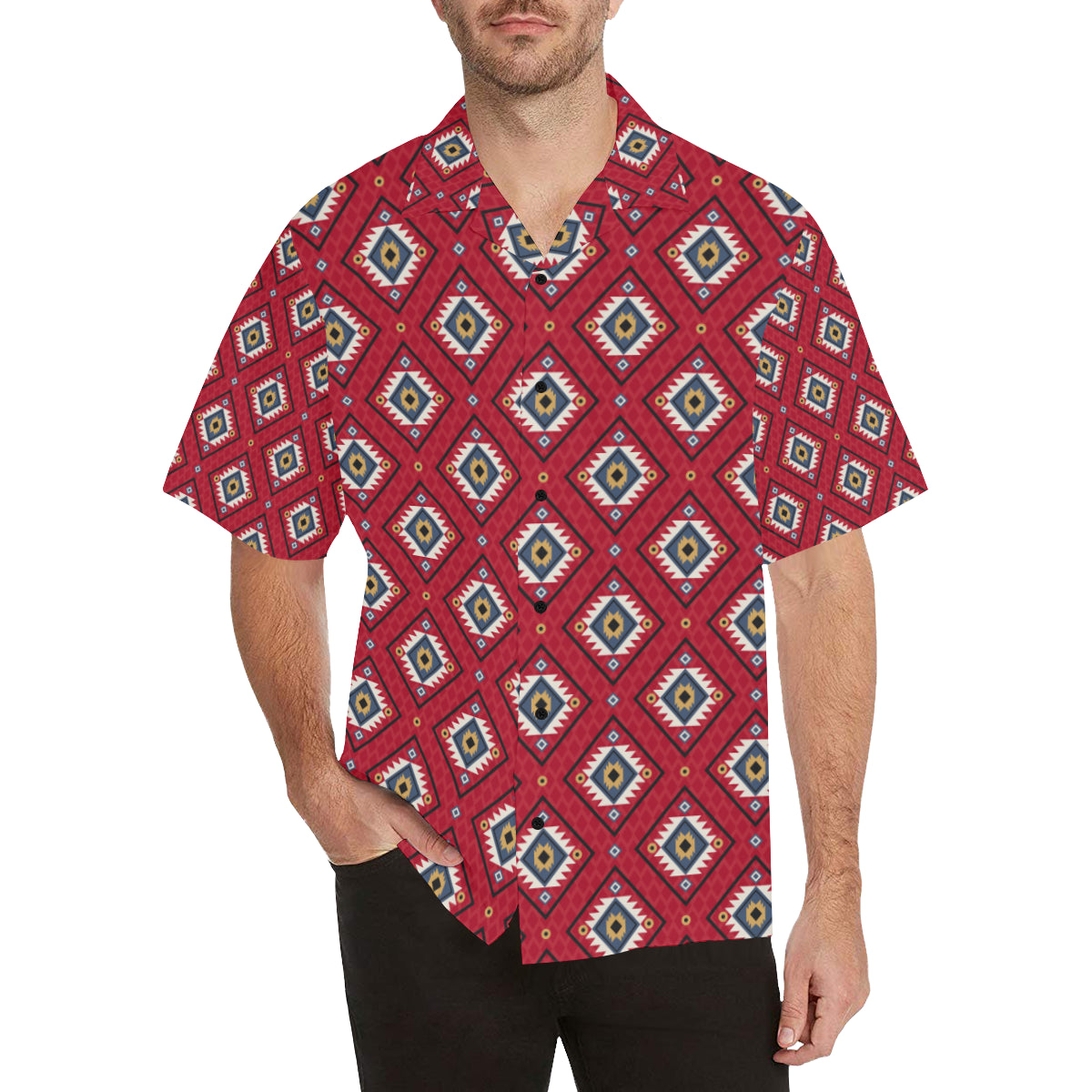 Aztec Pattern Print Design 10 Men's Hawaiian Shirt