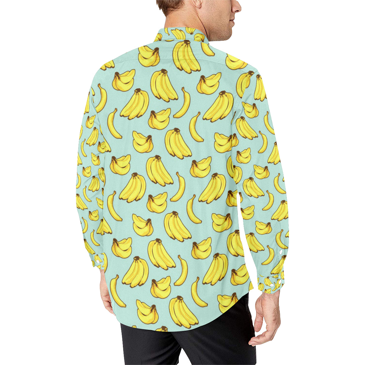 Banana Pattern Print Design BA04 Men's Long Sleeve Shirt
