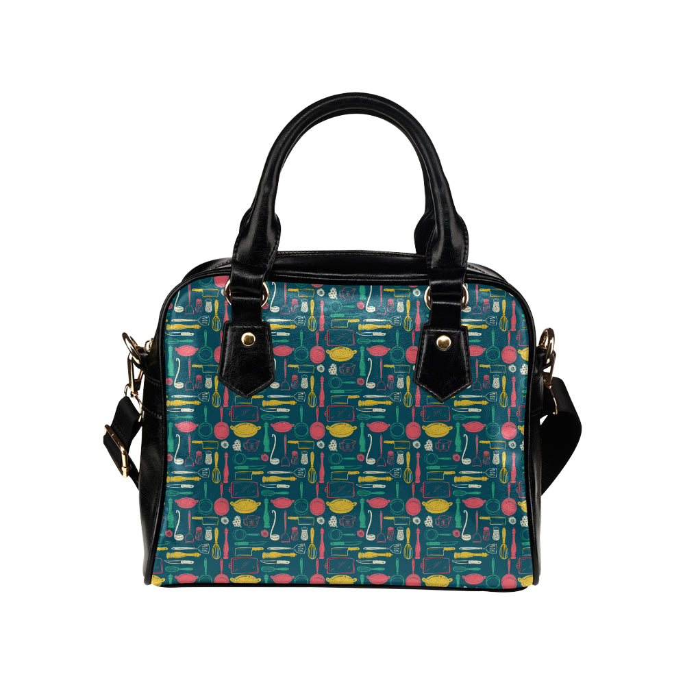 Cooking Kitchen Tools Pattern Print Design 01 Shoulder Handbag