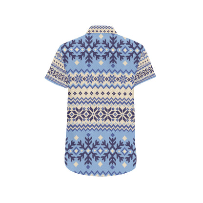 Nordic Pattern Print Design A03 Men's Short Sleeve Button Up Shirt
