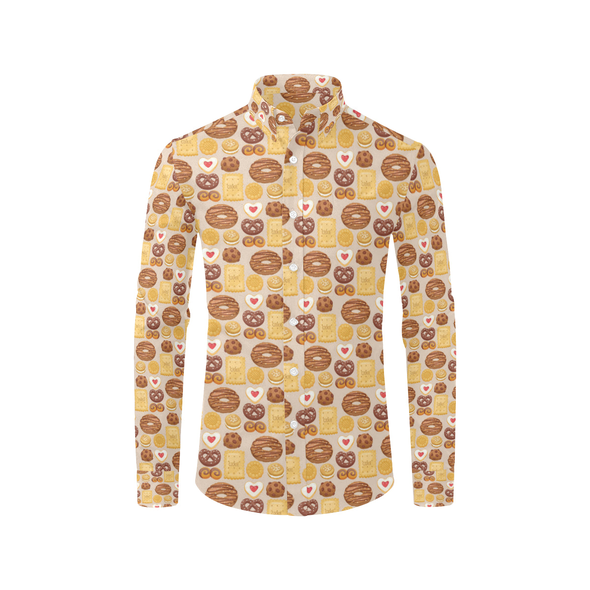 Cookie Pattern Print Design 02 Men's Long Sleeve Shirt