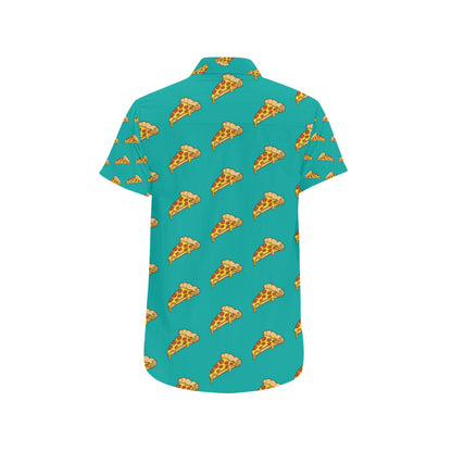 Pizza Pattern Print Design A03 Men's Short Sleeve Button Up Shirt