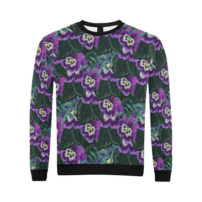 Pansy Pattern Print Design PS07 Men Long Sleeve Sweatshirt
