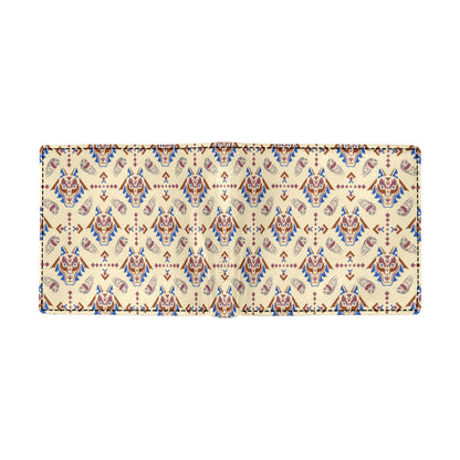Aztec Wolf Pattern Print Design 03 Men's ID Card Wallet