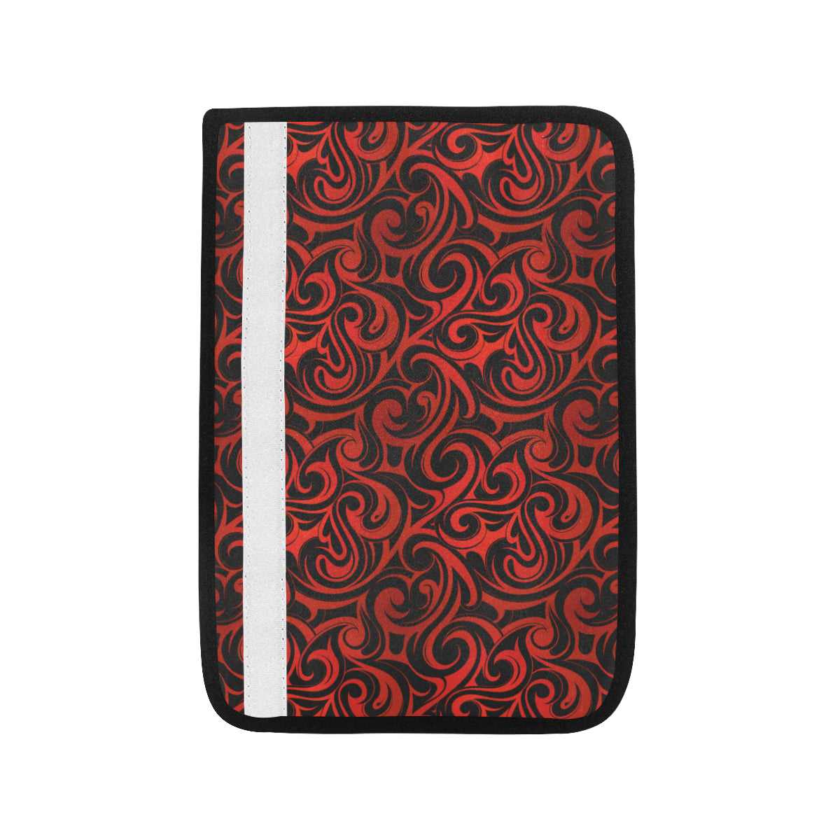 Maori Red Black Themed Design Car Seat Belt Cover