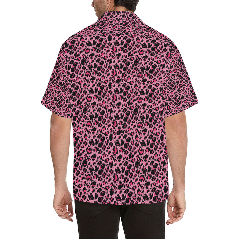 Cheetah Pink Pattern Print Design 01 Men's Hawaiian Shirt