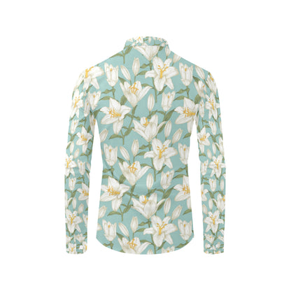 Lily Pattern Print Design LY09 Men's Long Sleeve Shirt