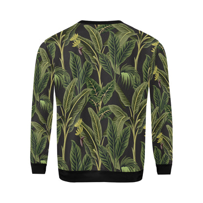 Banana Leaf Pattern Print Design BL04 Men Long Sleeve Sweatshirt