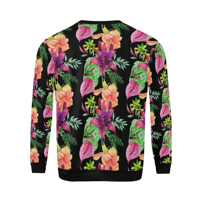 Amaryllis Pattern Print Design AL09 Men Long Sleeve Sweatshirt