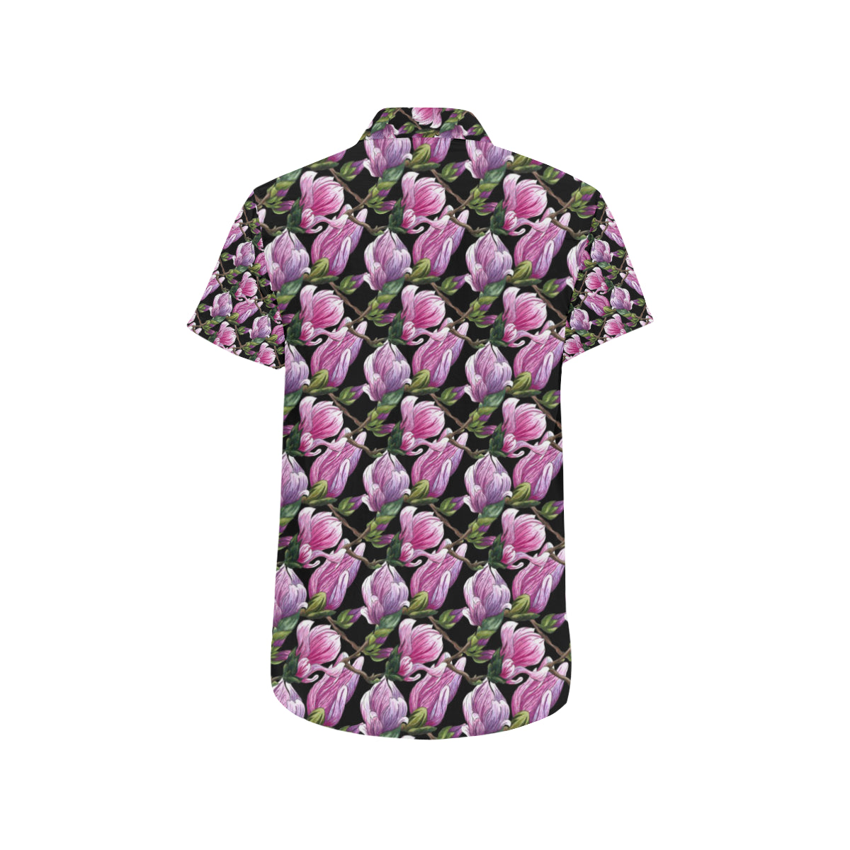 Magnolia Pattern Print Design MAG011 Men's Short Sleeve Button Up Shirt