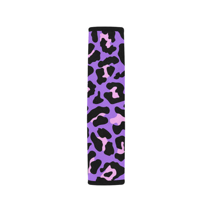 Cheetah Purple Neon Print Pattern Car Seat Belt Cover