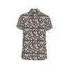 Butterfly Flower Pattern Print Design 07 Men's Short Sleeve Button Up Shirt