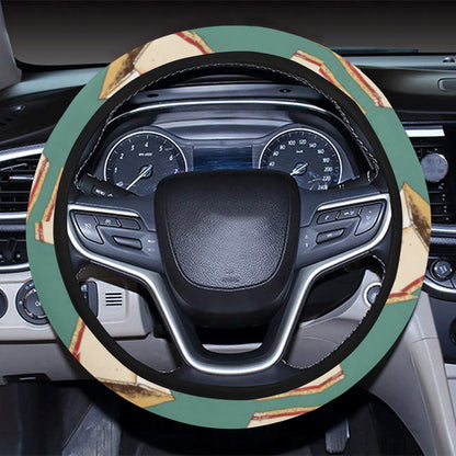Cheesecake Pattern Print Design CK02 Steering Wheel Cover with Elastic Edge