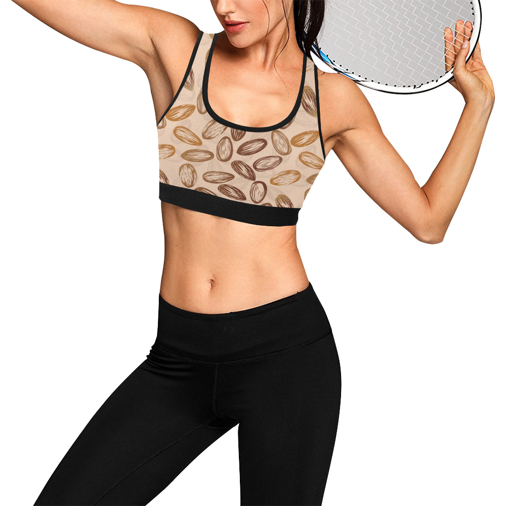 Almond Pattern Print Design 02 Sports Bra