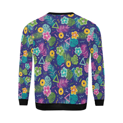 Hawaiian Themed Pattern Print Design H014 Men Long Sleeve Sweatshirt