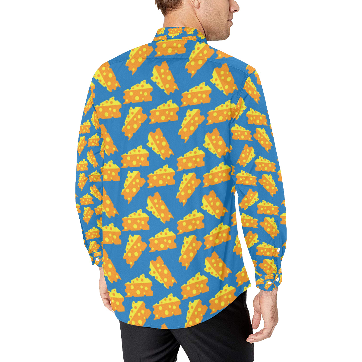 Cheese Pattern Print Design 05 Men's Long Sleeve Shirt