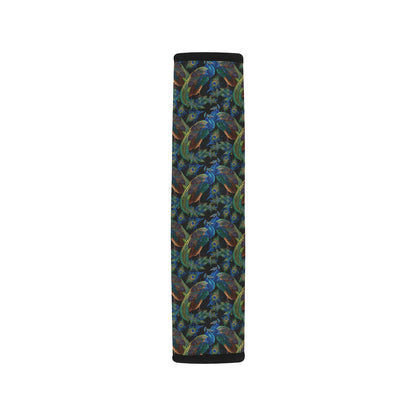 Peacock Themed Design Print Car Seat Belt Cover
