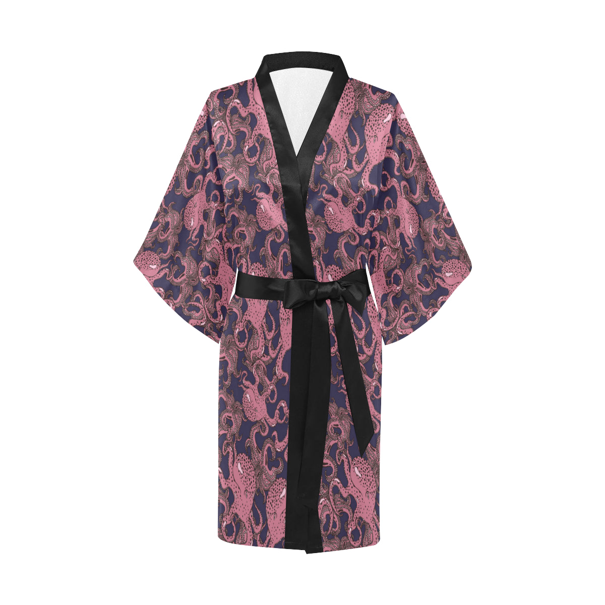 Octopus Pattern Print Design A03 Women's Short Kimono