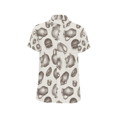 Pottery Pattern Print Design A01 Men's Short Sleeve Button Up Shirt