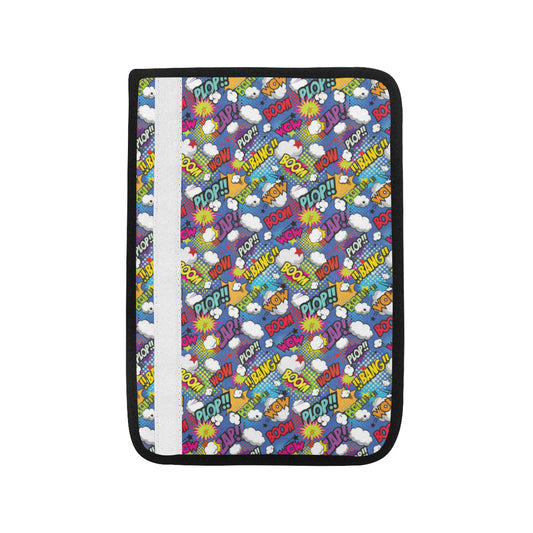 Comic Book Pattern Print Design 02 Car Seat Belt Cover