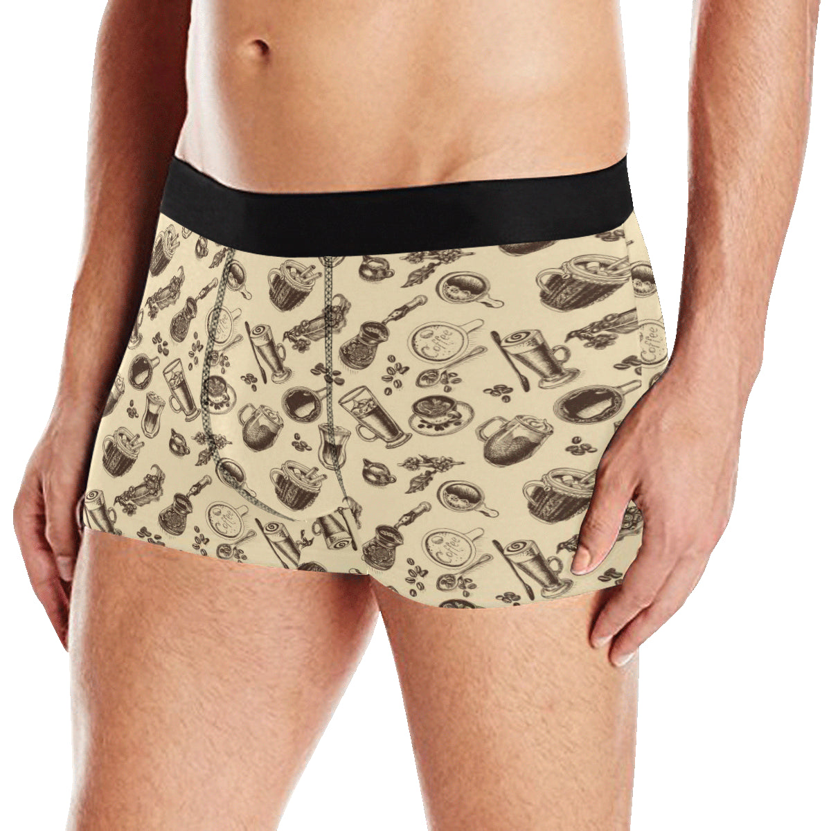 Coffee Pattern Print Design 05 Men's Boxer Briefs