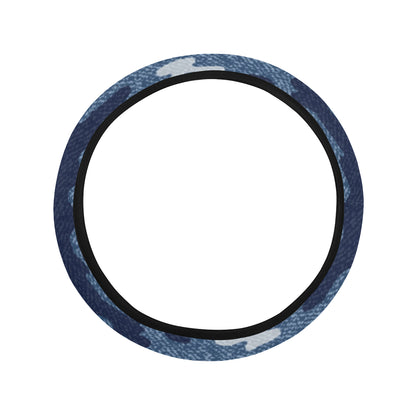 Jean Camouflage Pattern Print Design 05 Steering Wheel Cover with Elastic Edge