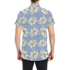 Lotus Pattern Print Design 04 Men's Short Sleeve Button Up Shirt