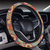 African Pattern Print Design 06 Steering Wheel Cover with Elastic Edge