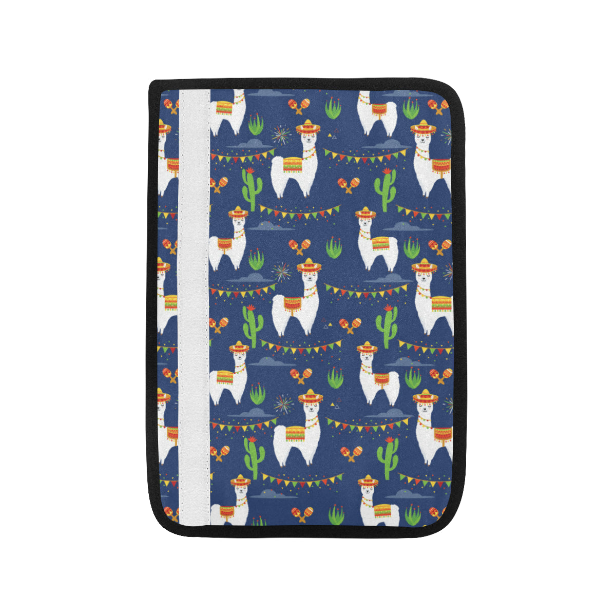 Llama Cactus Pattern Print Design 05 Car Seat Belt Cover