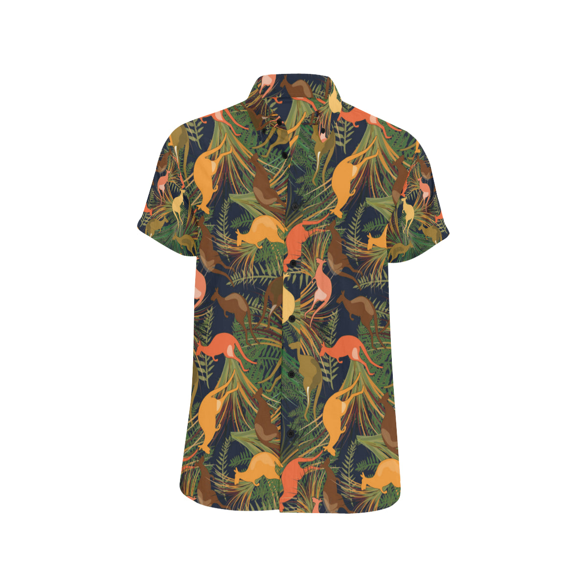 Kangaroos Pattern Print Design 07 Men's Short Sleeve Button Up Shirt