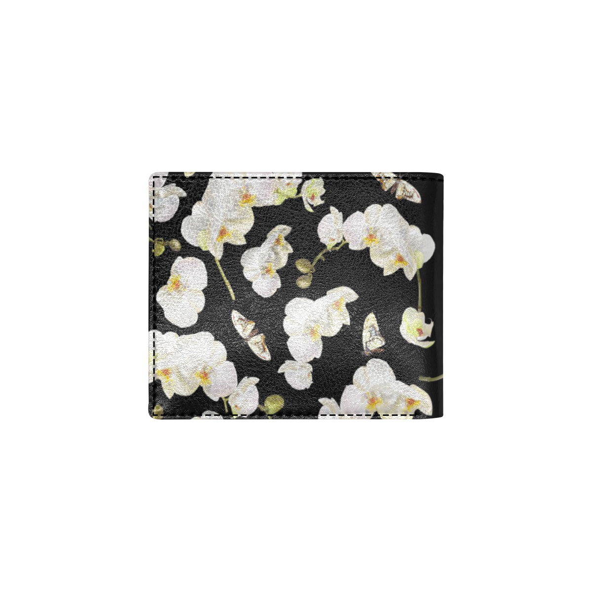 Orchid White Pattern Print Design OR011 Men's ID Card Wallet