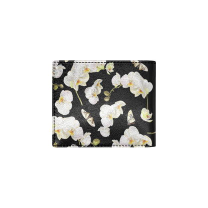 Orchid White Pattern Print Design OR011 Men's ID Card Wallet