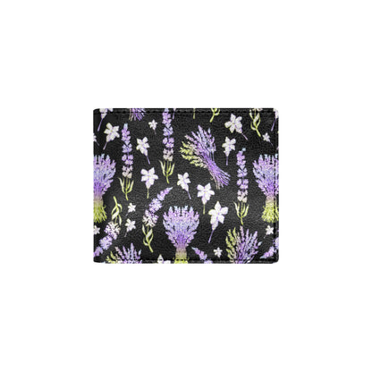 Lavender Pattern Print Design LV04 Men's ID Card Wallet