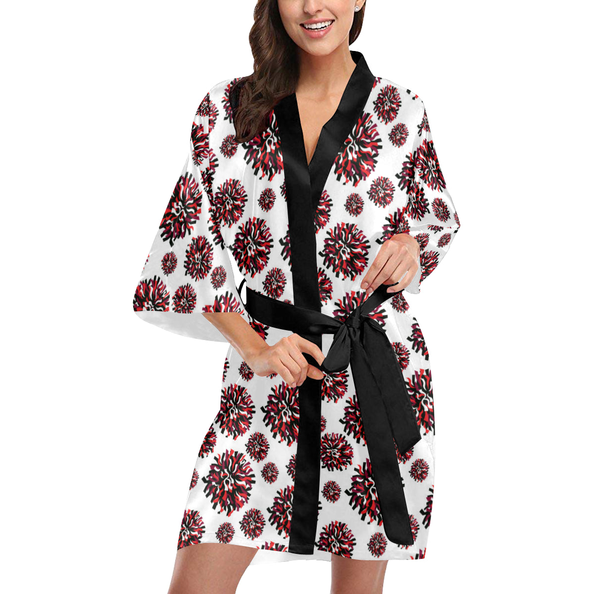 Cheerleader Pattern Print Design 01 Women's Short Kimono