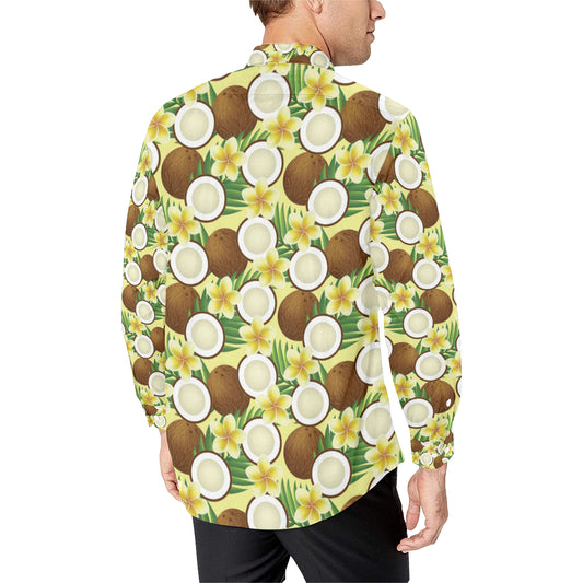 Coconut Pattern Print Design CN02 Men's Long Sleeve Shirt