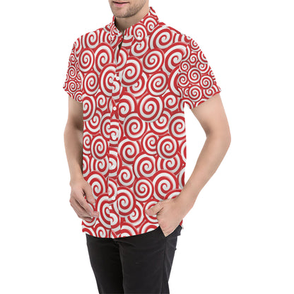 Candy Pattern Print Design 03 Men's Short Sleeve Button Up Shirt