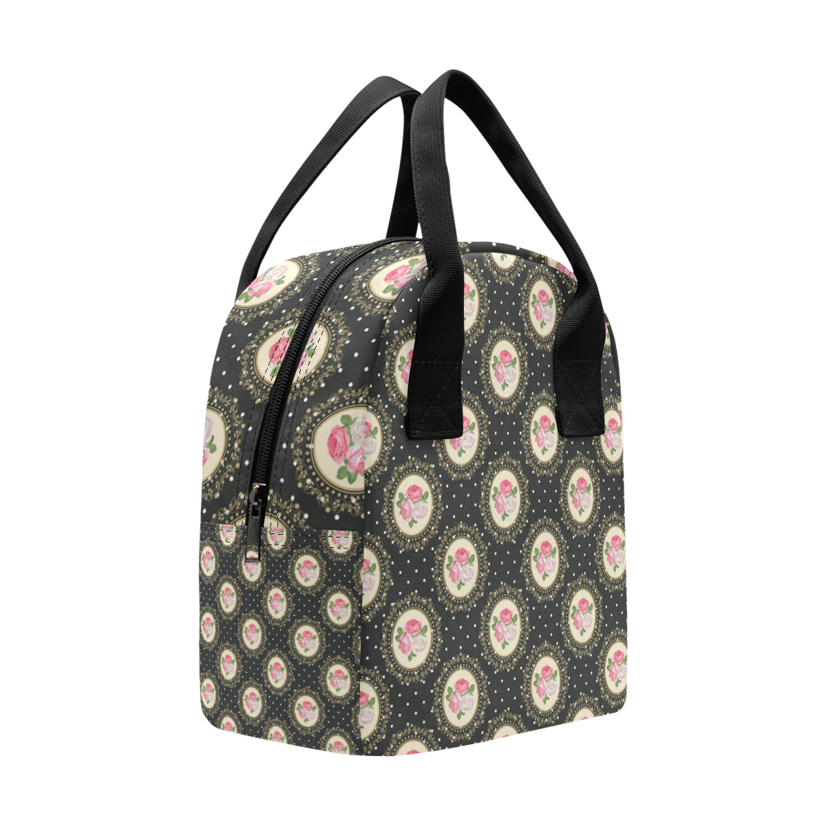 Rose Pattern Print Design RO015 Insulated Lunch Bag