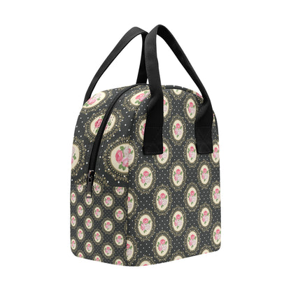 Rose Pattern Print Design RO015 Insulated Lunch Bag
