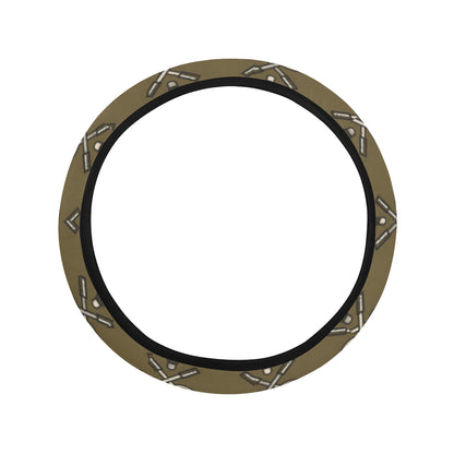 Badminton Pattern Print Design 07 Steering Wheel Cover with Elastic Edge