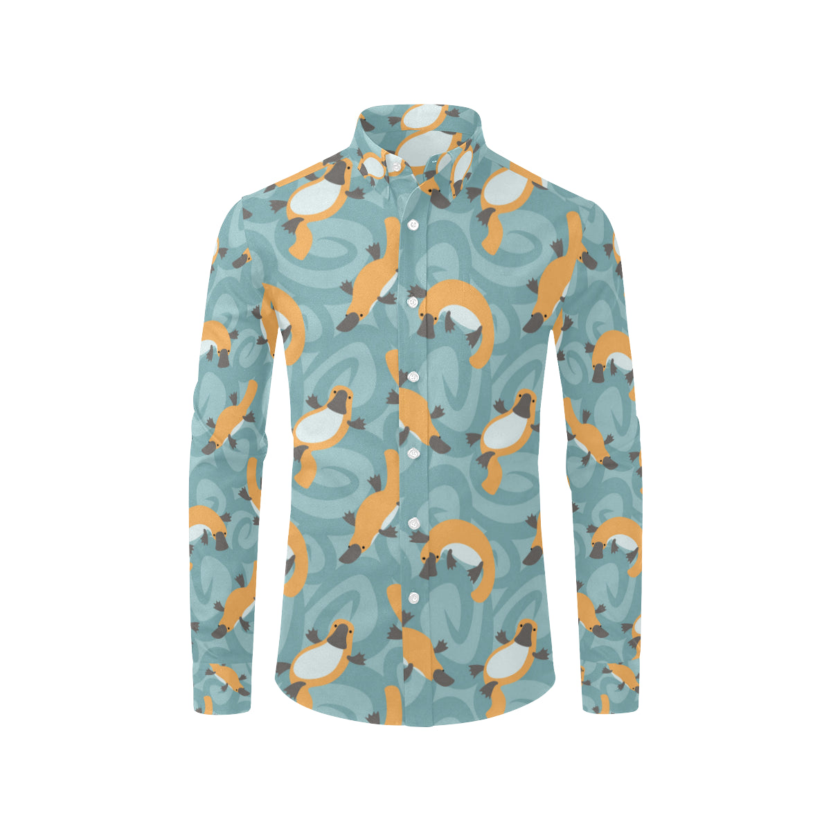 Platypus Pattern Print Design A01 Men's Long Sleeve Shirt