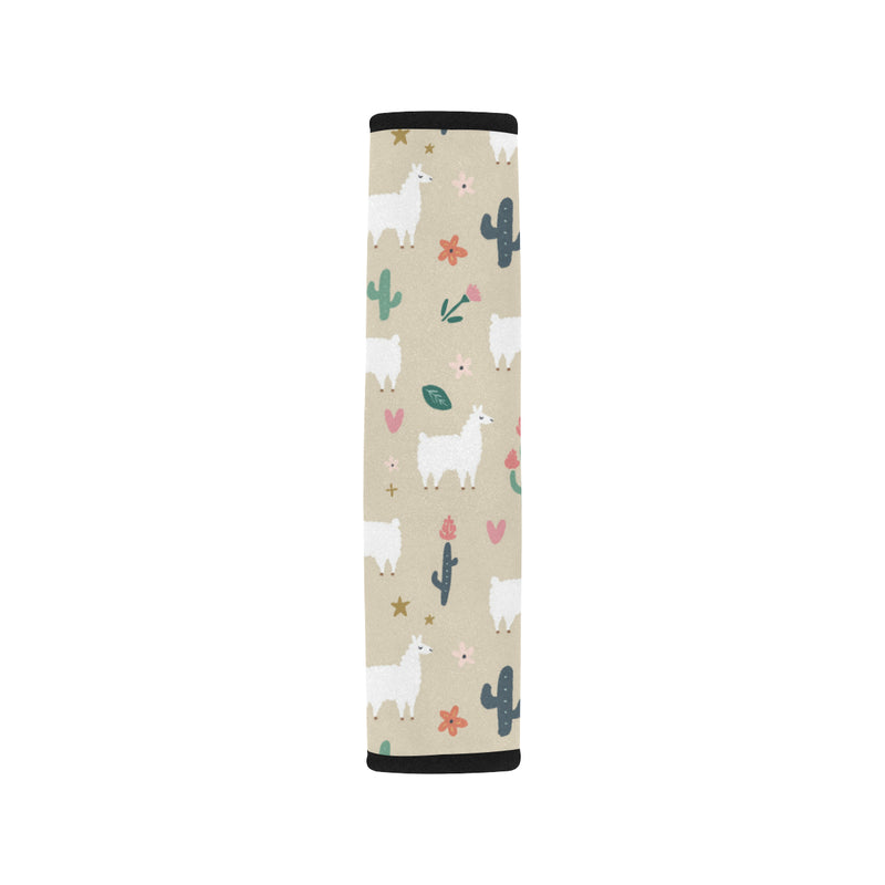 Llama Cactus Pattern Print Design 09 Car Seat Belt Cover