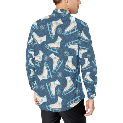 Ice Skate Pattern Print Design 01 Men's Long Sleeve Shirt
