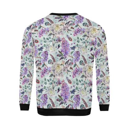 Lilac Pattern Print Design LI06 Men Long Sleeve Sweatshirt