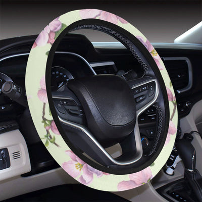 Apple blossom Pattern Print Design AB05 Steering Wheel Cover with Elastic Edge