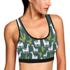 Llama Cactus Pattern Print Design 02 Sports Bra