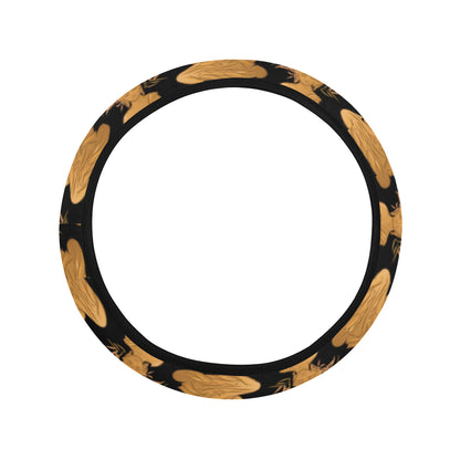 Buddha Pattern Print Design 01 Steering Wheel Cover with Elastic Edge
