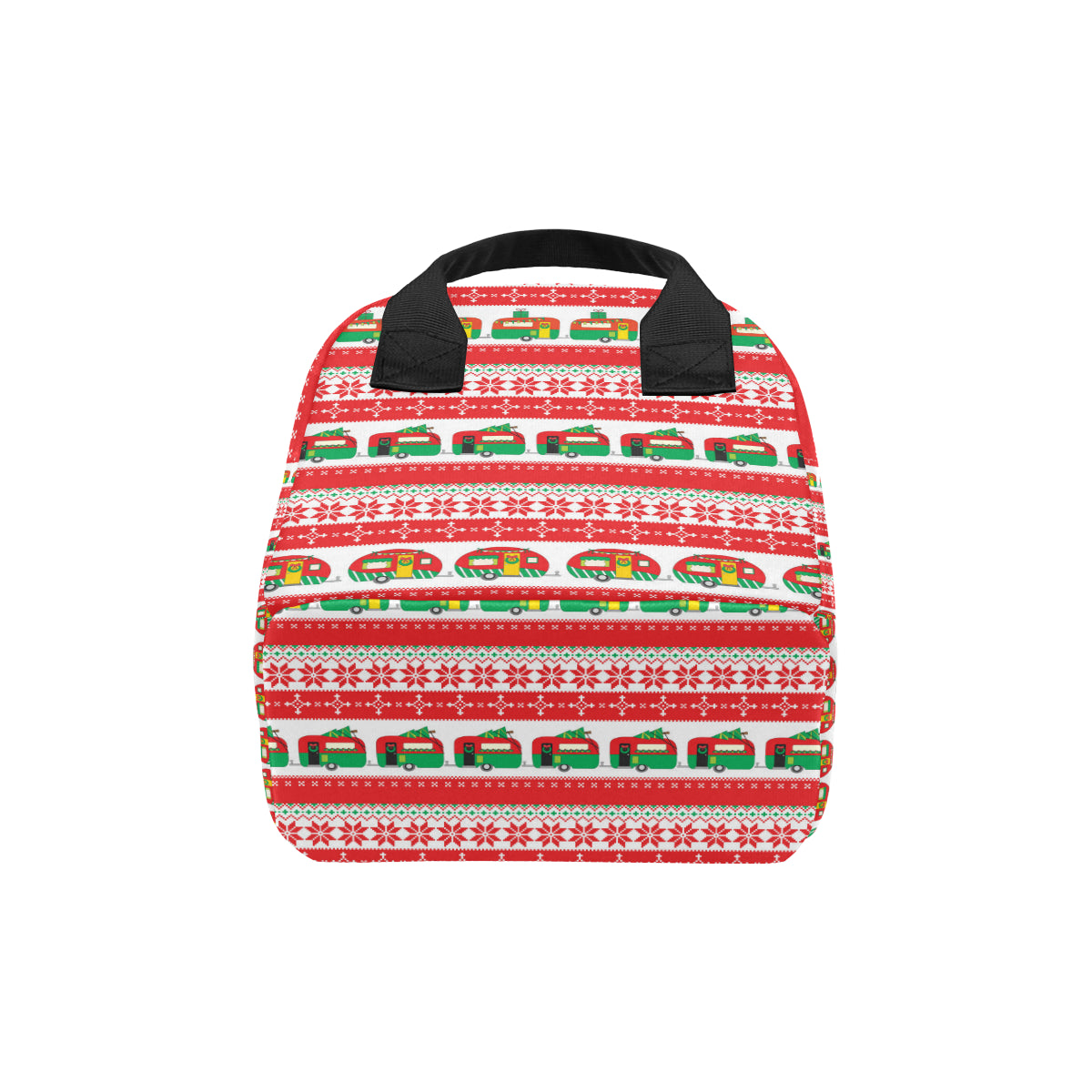 Camper Camping Ugly Christmas Design Print Insulated Lunch Bag