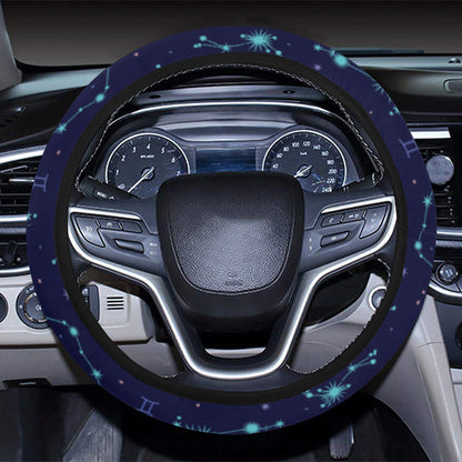 Constellation Pattern Print Design 01 Steering Wheel Cover with Elastic Edge