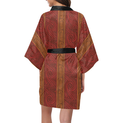 Maori Pattern Print Design 05 Women's Short Kimono